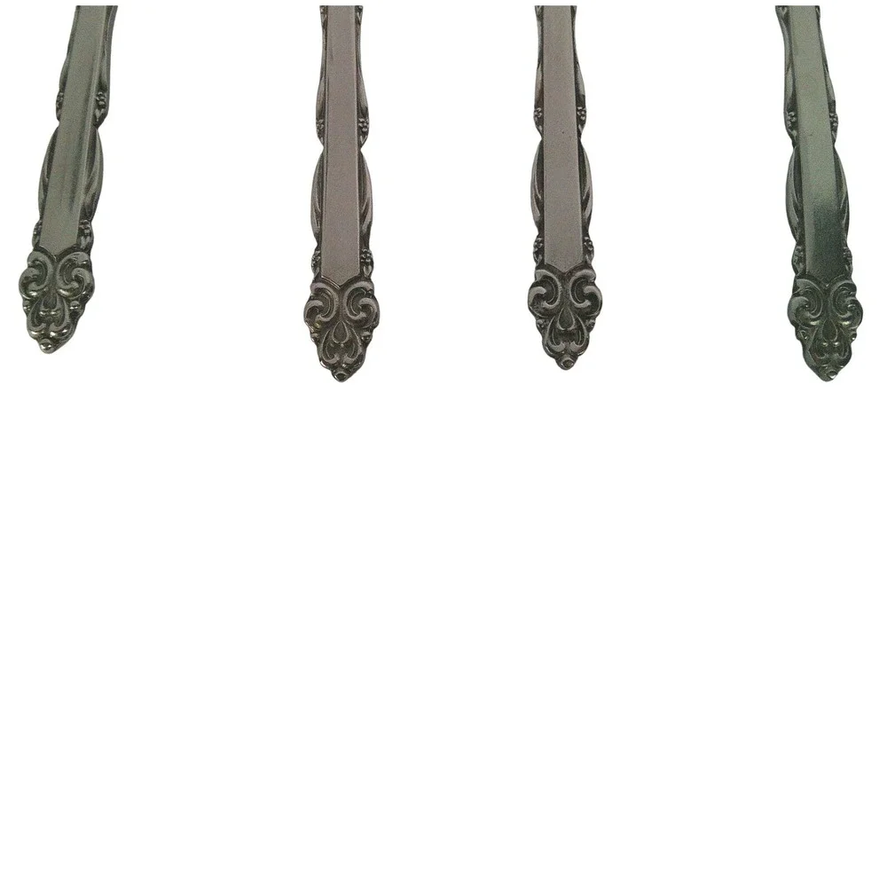 Set 4 EKCO Eterna Mary Ellen Spoons Japan Stainless Steel Vintage Flatware 6.25